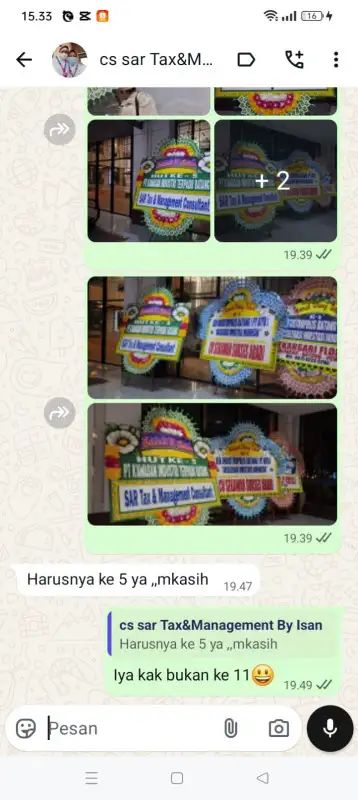 Testimonial papan bunga MAROS