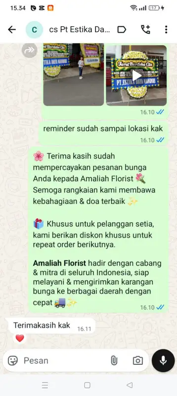 Testimonial Papan Bunga duka MAROS