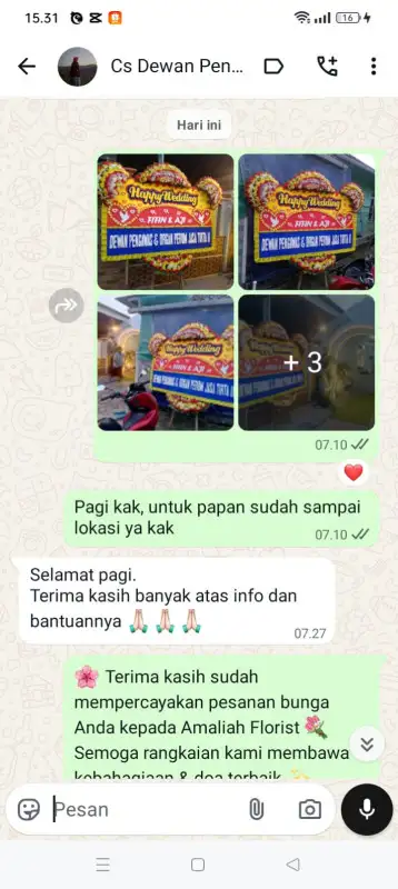 Testimonial papan bunga MAROS